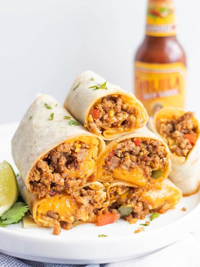 Sausage Egg and Cheese Breakfast Burritos - BEYOND THE NOMS