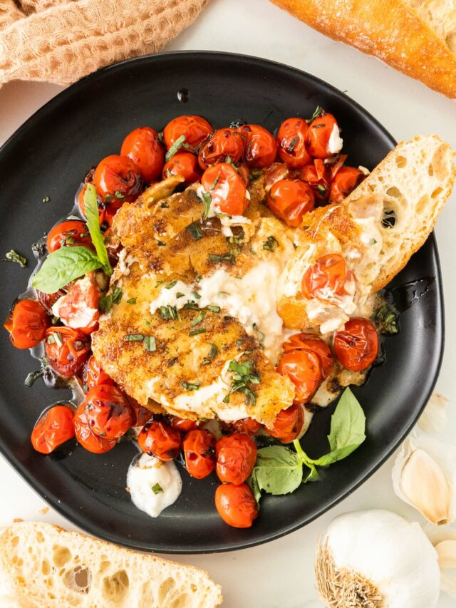 Fried Burrata Ball with Blistered Tomatoes BEYOND THE NOMS