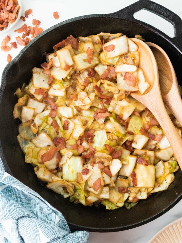 Stir Fried Cabbage with Crispy Bacon and Onions BEYOND THE NOMS