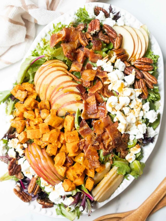 Sweet Potato Goat Cheese Salad with Apple, Bacon and Pecans BEYOND